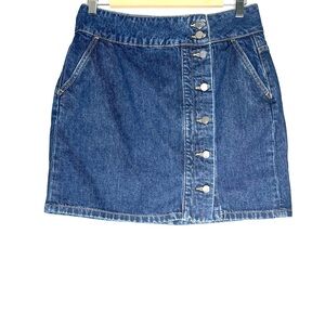 Karen Millen Button Up Denim Mini Skirt